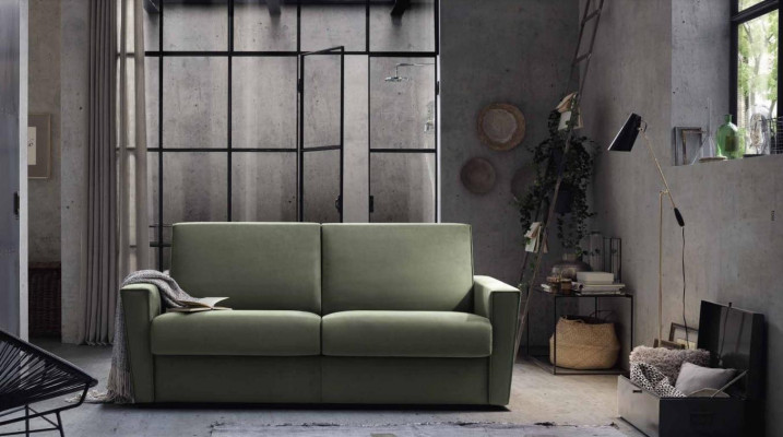 Furniture Living Room Design Green Textile Alfitalia Modern Design Luxury Sofa 2 Seater