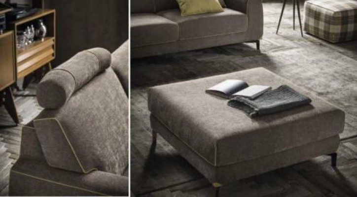 Design Gray Sofa 3-Seater Modern Fabric Couch Sofa Upholstered Sofas Luxury alfitalia