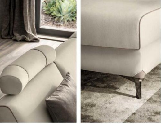 Design Gray Sofa 3-Seater Modern Fabric Couch Sofa Upholstered Sofas Luxury alfitalia