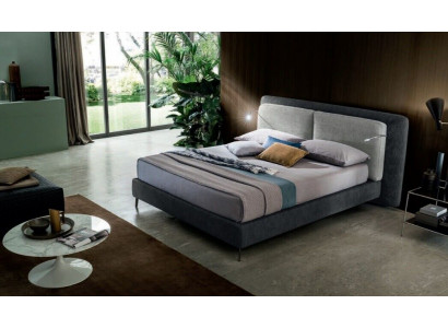 Double hotel beds bedroom textile bed upholstery design luxury wood Italy