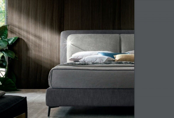 Double hotel beds bedroom textile bed upholstery design luxury wood Italy