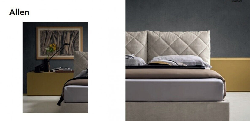 Designer fabric hotel wood beds double sleeping room luxury modern Italy