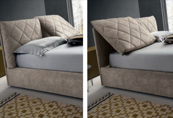 Designer fabric hotel wood beds double sleeping room luxury modern Italy