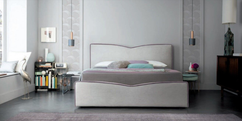 Double bed 200x200cm Designer bed Double beds New Modern Hotel Leather Fabric