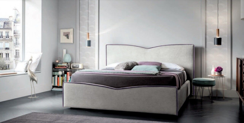 Double bed 200x200cm Designer bed Double beds New Modern Hotel Leather Fabric