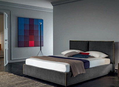 Luxury upholstered seat fabric design bed bedroom beds 180x200 cm textile hotel
