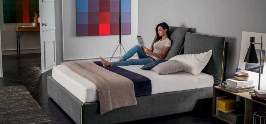 Luxury upholstered seat fabric design bed bedroom beds 180x200 cm textile hotel