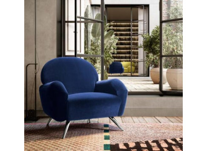 Sofa Couch Upholstered Chair Modern Contemporary Upholstered Armchair Italy 1-Seater