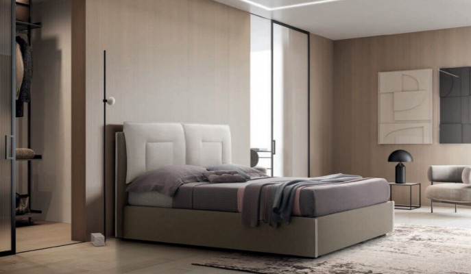 Designer bed bedroom beds textile hotel luxury fabric upholstery seat Italy