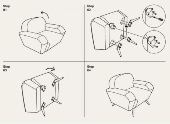 TV Chair Upholstery Couch Fabric Design Relax Club Armchair Lounge Sofa 1-Seater