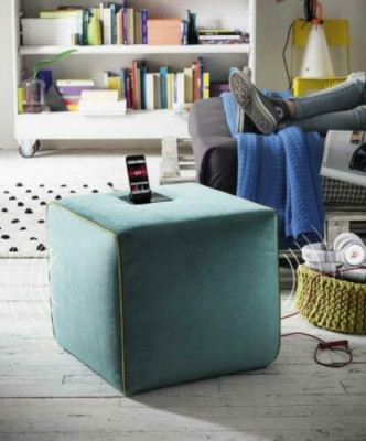 Stool Charging Station Mobile Phone Upholstered Stool Seat Stool Ottoman Pouf Footstool