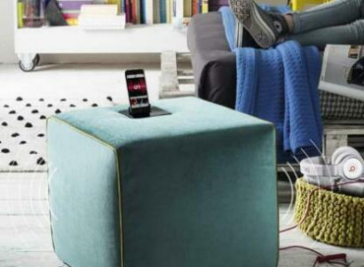 Stool Charging Station Mobile Phone Upholstered Stool Seat Stool Ottoman Pouf Footstool
