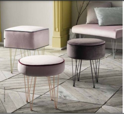 Stool Ottoman Relax Pouf Round Upholstered Stool New