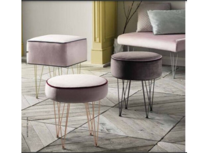 Stool Ottoman Relax Pouf Round Upholstered Stool New
