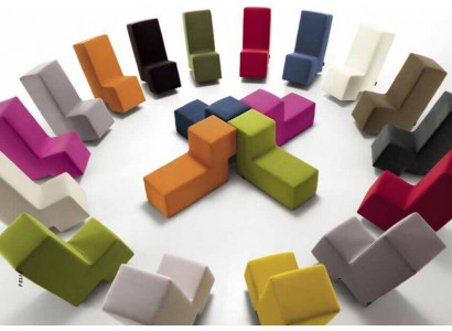 Ottoman chaise lounge bench living room furniture upholstered foot Italy