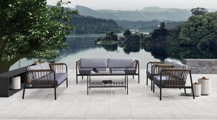 Sofa 3 2 Seater Luxury Three-Seater Armchair Design Furniture Set 5 pcs. Gray New