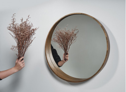 Classic Wooden Wall Mirror Mirror Design Brown Living Room New