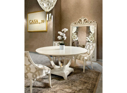 Round dining table + 6 chairs set wood tables round table set new xlmoebel®