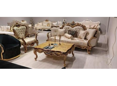 Classic living room sofa upholstery couch 3-piece set 3+1 + coffee table for your home