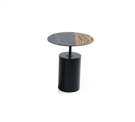 Side Round Table Coffee Table Design Wood Black Living Room Table