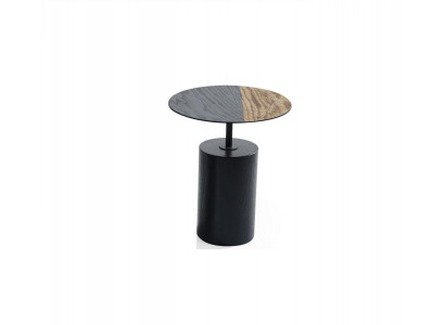 Side Round Table Coffee Table Design Wood Black Living Room Table