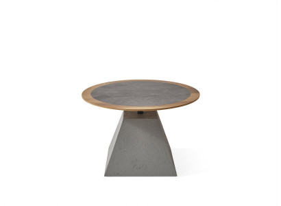 Round wooden coffee table side design silver table furniture living room