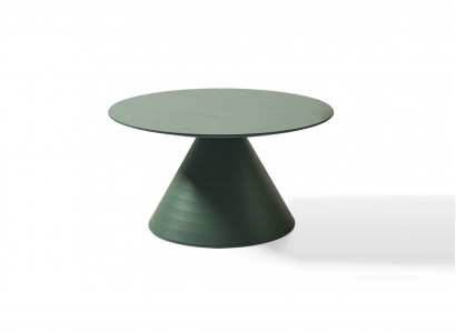 Elegant round gray coffee table in modern style for the living room