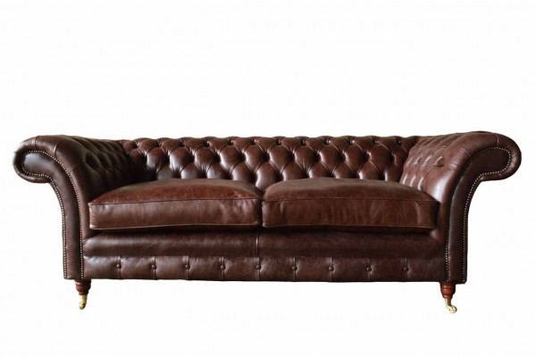 Sofa 3-Seater Couch Upholstered Sofas Couches Living Room Chesterfield Leather