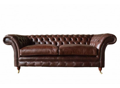 Sofa 3-Seater Couch Upholstered Sofas Couches Living Room Chesterfield Leather