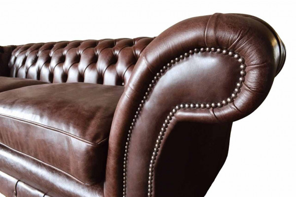 Sofa 3-Seater Couch Upholstered Sofas Couches Living Room Chesterfield Leather