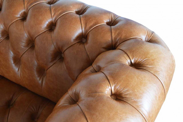 Chesterfield Sofa 3 seat Cushion Couches Sofas Couch Three-seater Brown