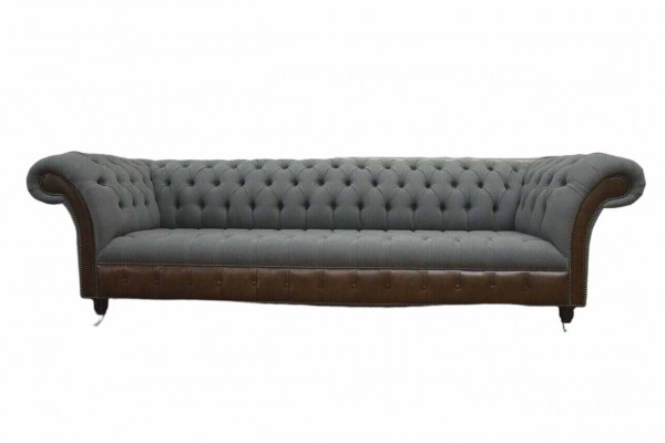 English Chesterfield Luxury Textile Sofa 4-Seater Sofa Upholstery Design Fabric Sofas
