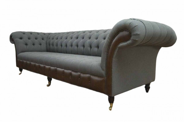 English Chesterfield Luxury Textile Sofa 4-Seater Sofa Upholstery Design Fabric Sofas