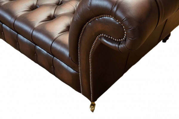 Leather Sofa, Sofa 4-Seater Couch, Luxury Classic Leather Chesterfield Sofas