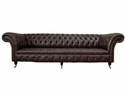 Sofa 4-seater Chesterfield Couch Luxury 245cm Leather Sofa Couches Furniture