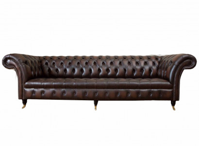 Chesterfield 4 Seater Leather Living Room Design Sofa Furniture New