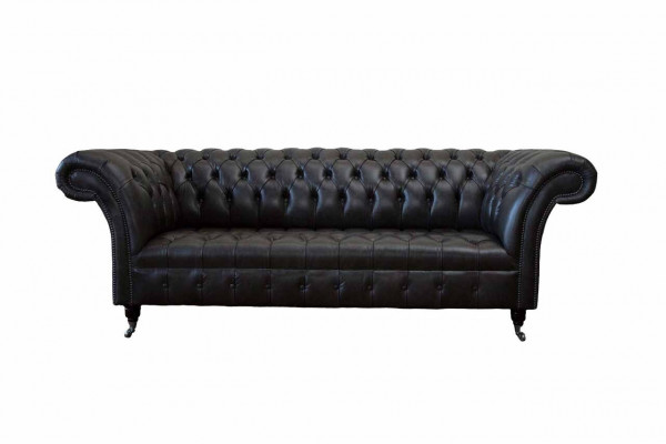 Chesterfield Design Luxury Upholstered Sofa Modern Couch Leather Seating Leather Sofa
