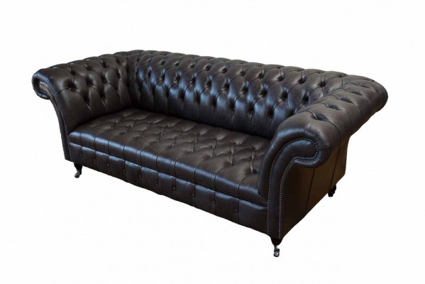 Chesterfield Design Luxury Upholstered Sofa Modern Couch Leather Seating Leather Sofa