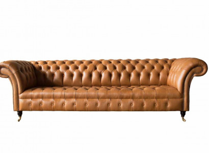 Leather sofa Chesterfield 4-seater couches luxury leather couches upholstered living room