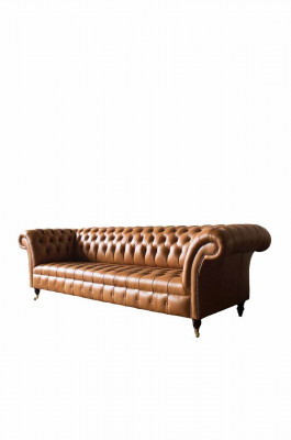 Leather sofa Chesterfield 4-seater couches luxury leather couches upholstered living room