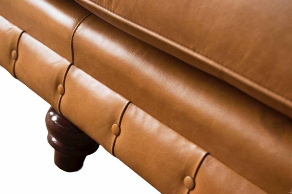 4-seater Sofa Couch Upholstered Chesterfield Sofa Seat Leather Design Brown Furniture