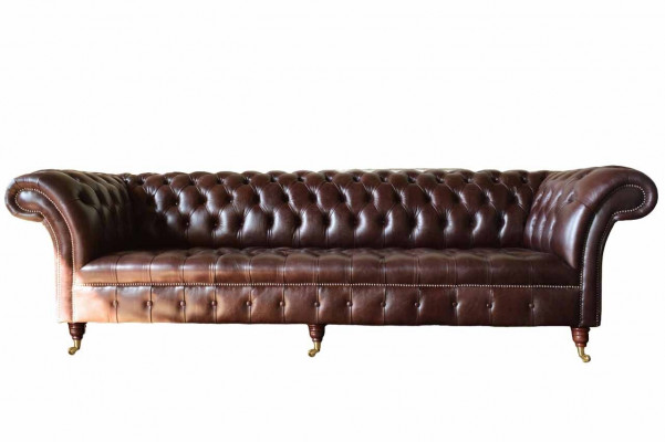 Sofa Chesterfield Couch Upholstery Seat Leather Couches Brown Designer