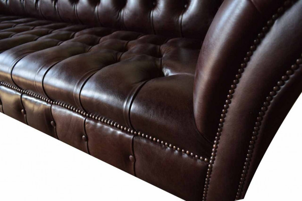 Sofa Chesterfield Couch Upholstery Seat Leather Couches Brown Designer
