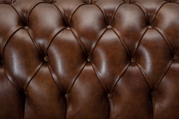 Sofa 4-Seater Luxury Furniture Chesterfield Leather Brown Design Modern Style