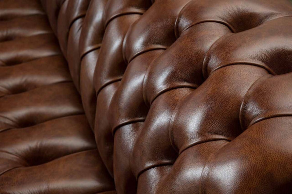Sofa 4-Seater Luxury Furniture Chesterfield Leather Brown Design Modern Style
