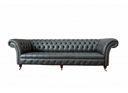 Luxury Four-Seater Sofa 4-Seater Living Room Chesterfield English Fabric Design