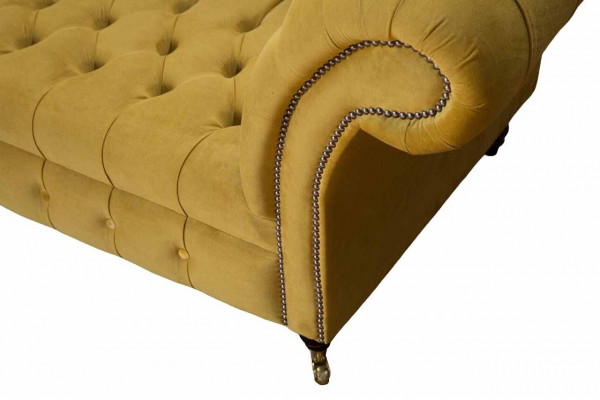 Chesterfield Textile Upholstered Luxury Sofa Design Couch Sofa 4-Seater New