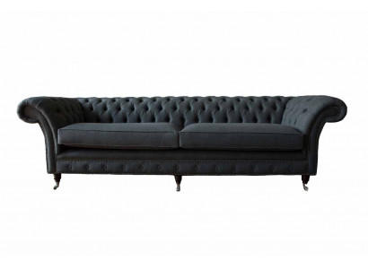 Design sofa 4-seater couch textile upholstery classic Chesterfield sofas