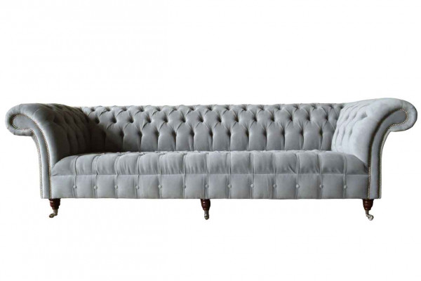 Chesterfield Design Sofa 4-Seater Couch Upholstery Luxury Textile Couches