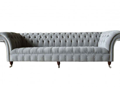 Chesterfield Design Sofa 4-Seater Couch Upholstery Luxury Textile Couches